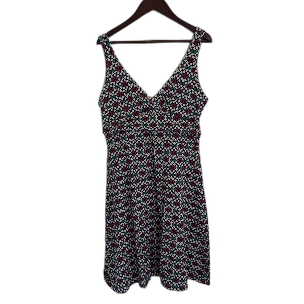 PATAGONIA Women’s Margot A Line Comfort Dress, Burgundy Teal Geo- Small